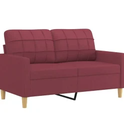 vidaXL 2-delige Loungeset met kussens stof wijnrood