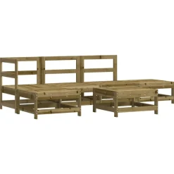 vidaXL 6-delige Loungeset met kussens geïmpregneerd grenenhout