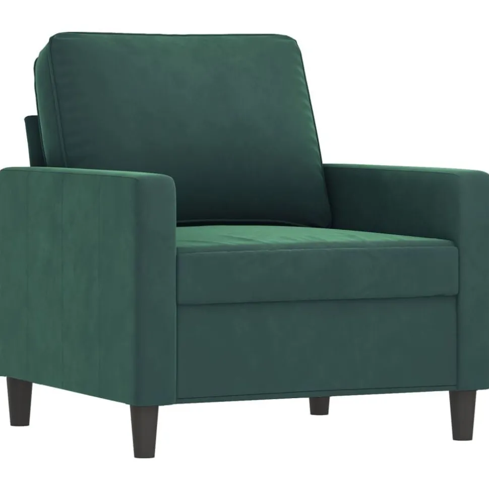 vidaXL 4-delige Loungeset met kussens fluweel donkergroen