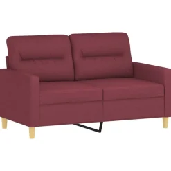 vidaXL 2-delige Loungeset met kussens stof wijnrood
