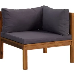 vidaXL 3-delige Loungeset met kussens massief acaciahout