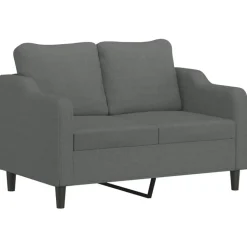 vidaXL 2-delige Loungeset met kussens stof donkergrijs
