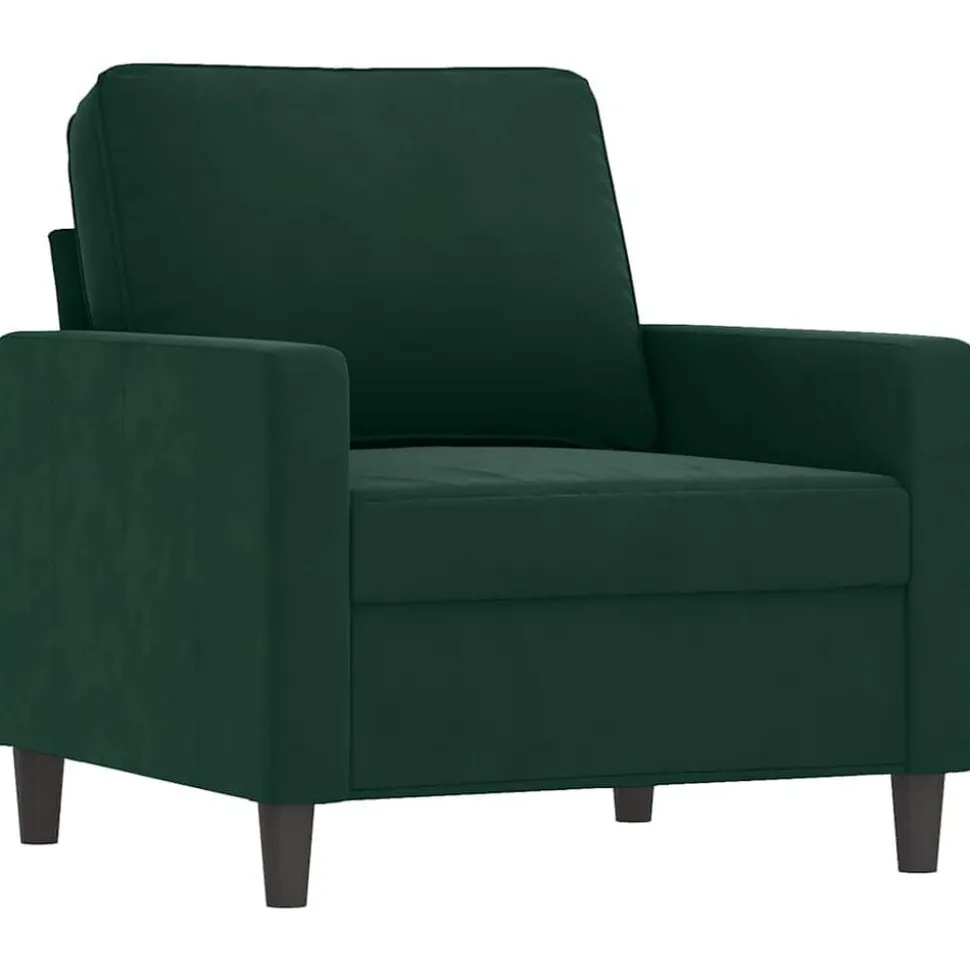 vidaXL 3-delige Loungeset met kussens fluweel donkergroen