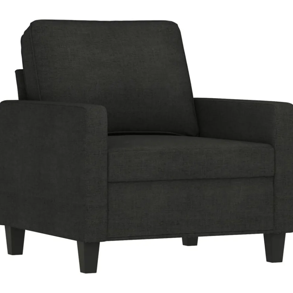 vidaXL 4-delige loungeset met kussens stof zwart