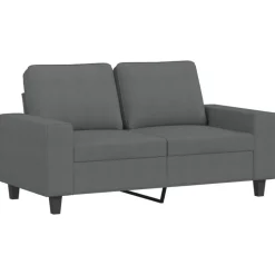 vidaXL 2-delige Loungeset stof donkergrijs