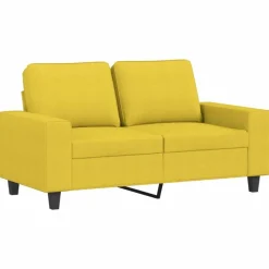 vidaXL 3-delige Loungeset stof lichtgeel