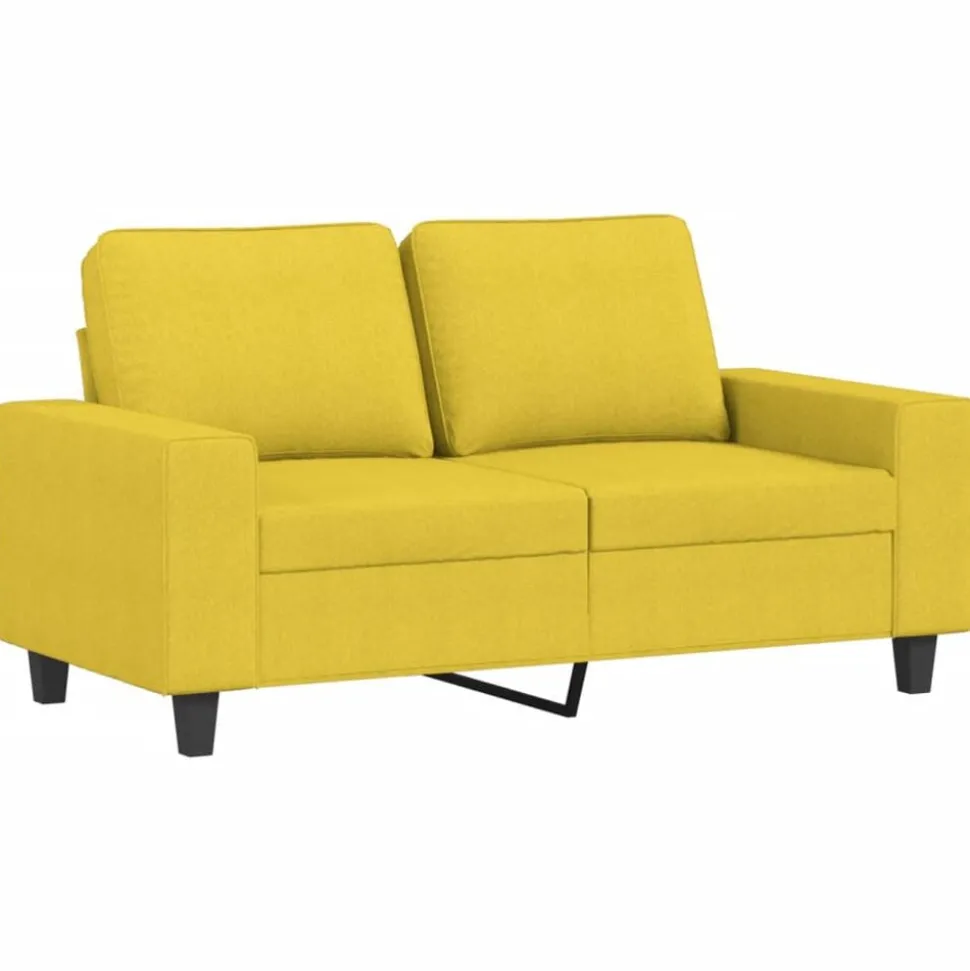 vidaXL 3-delige Loungeset stof lichtgeel