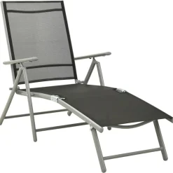 vidaXL 3-delige Loungeset textileen en aluminium zilverkleurig
