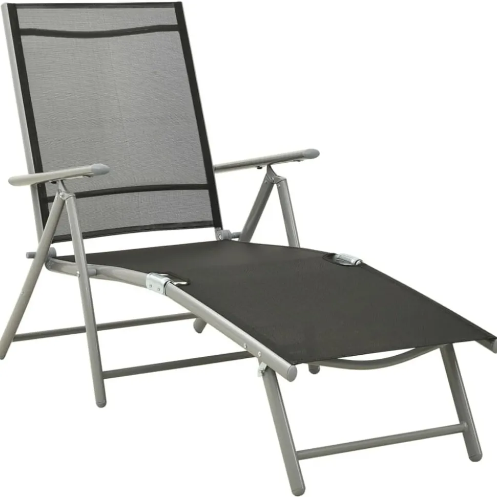 vidaXL 3-delige Loungeset textileen en aluminium zilverkleurig