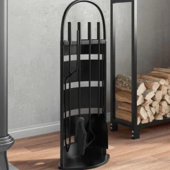 vidaXL 5-delige openhaardgereedschapset 23x15x66 cm staal
