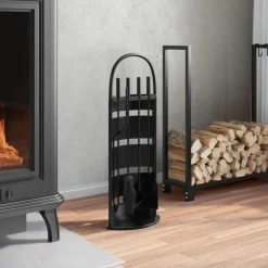 vidaXL 5-delige openhaardgereedschapset 23x15x66 cm staal
