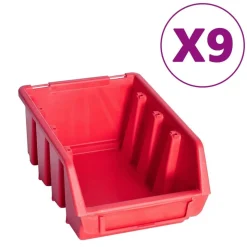 vidaXL 103-delige Opslagbakkenset met wandpanelen rood en zwart