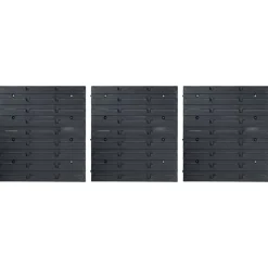 vidaXL 48-delige Opslagbakkenset met wandpanelen blauw en zwart