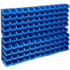 vidaXL 128-delige Opslagbakkenset met wandpanelen blauw en zwart