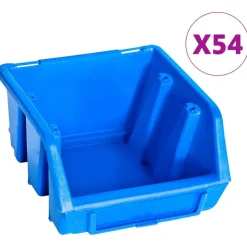 vidaXL 96-delige Opslagbakkenset met wandpanelen blauw