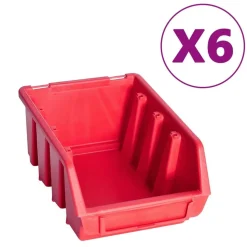 vidaXL 39-delige Opslagbakkenset met wandpanelen rood en zwart