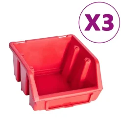 vidaXL 34-delige Opslagbakkenset met wandpanelen rood en zwart