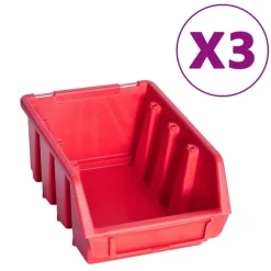 vidaXL 34-delige Opslagbakkenset met wandpanelen rood en zwart