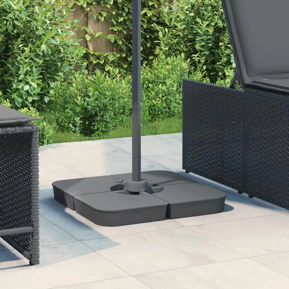 vidaXL 4-delige Set parasolvoeten voor kruisvoet parasol 100 kg PP