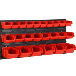 vidaXL 26-delige Sorteersysteemset 77x39 cm polypropeen rood en zwart