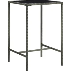 vidaXL 3-delige Tuinbarset poly rattan grijs