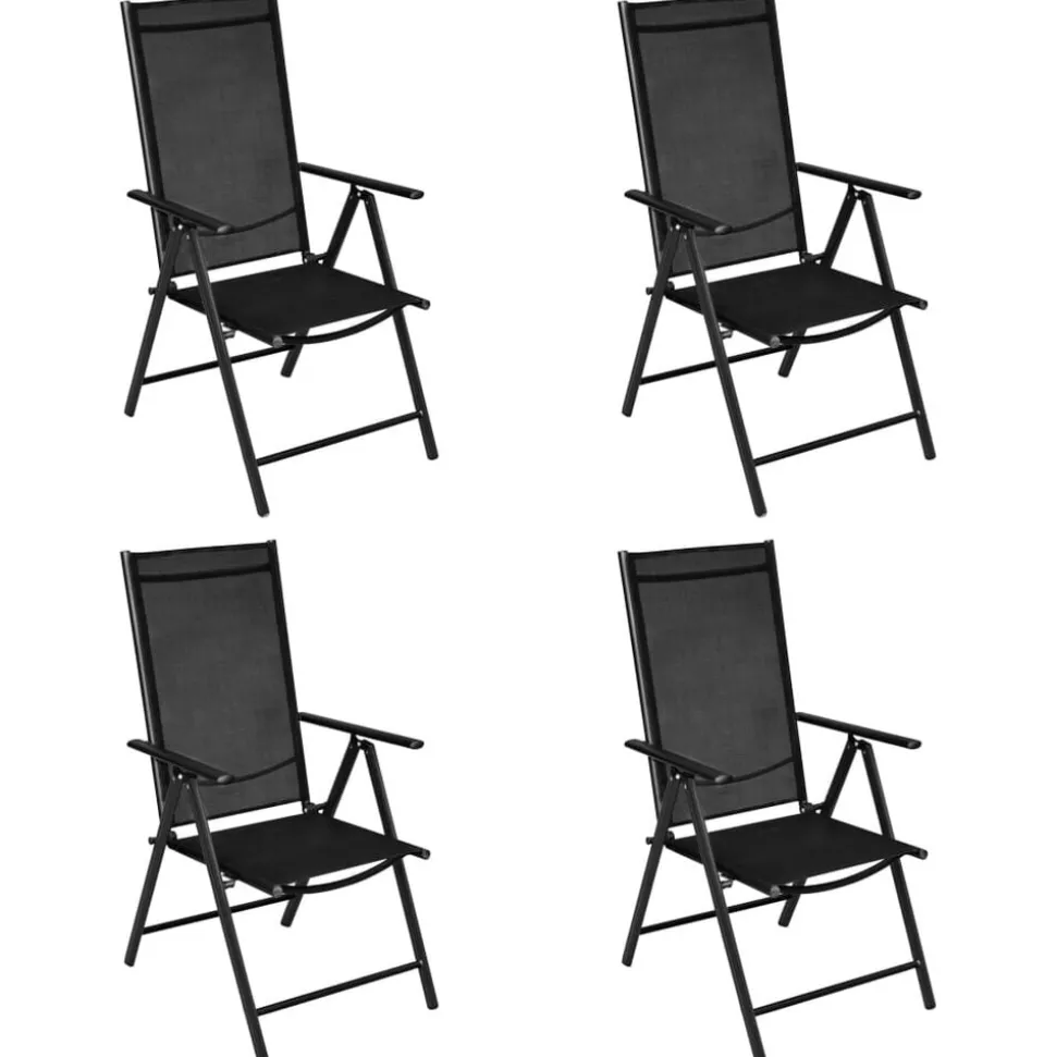 vidaXL 5-delige Tuinset aluminium zwart