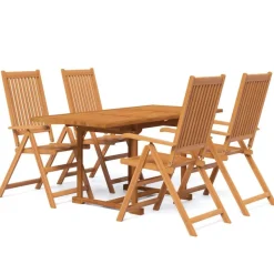 vidaXL 5-delige Tuinset massief acaciahout 120-170 cm