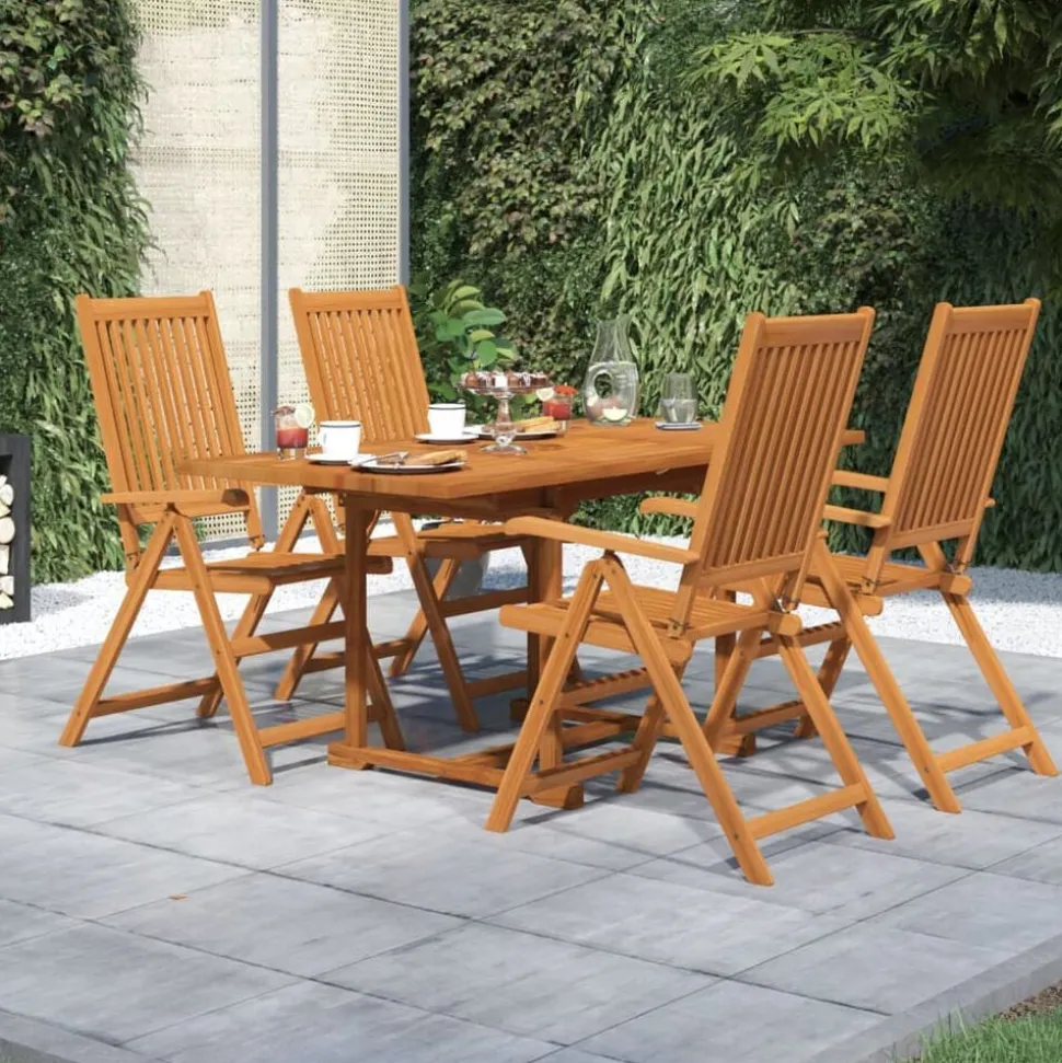 vidaXL 5-delige Tuinset massief acaciahout 120-170 cm