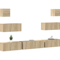 vidaXL 7-delige Tv-meubelset bewerkt hout sonoma eikenkleurig