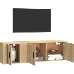vidaXL 2-delige Tv-meubelset bewerkt hout sonoma eikenkleurig