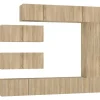 vidaXL 7-delige Tv-meubelset bewerkt hout sonoma eikenkleurig