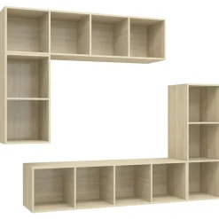 vidaXL 4-delige Tv-meubelset bewerkt hout sonoma eikenkleurig