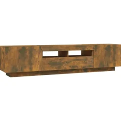 vidaXL 2-delige Tv-meubelset met LED bewerkt hout gerookt eikenkleurig
