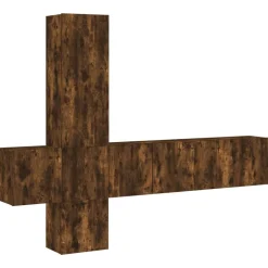 vidaXL 5-delige Tv-wandmeubelset bewerkt hout gerookt eikenkleurig