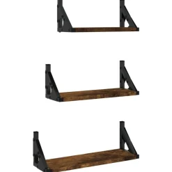vidaXL 3-delige Wandschappenset bewerkt hout gerookt eikenkleurig