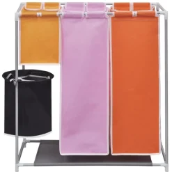 vidaXL 3-delige Wassorteerder met wasmand