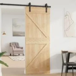 vidaXL Deur NARVIK Naturel 80 x 210 cm Massief Grenenhout