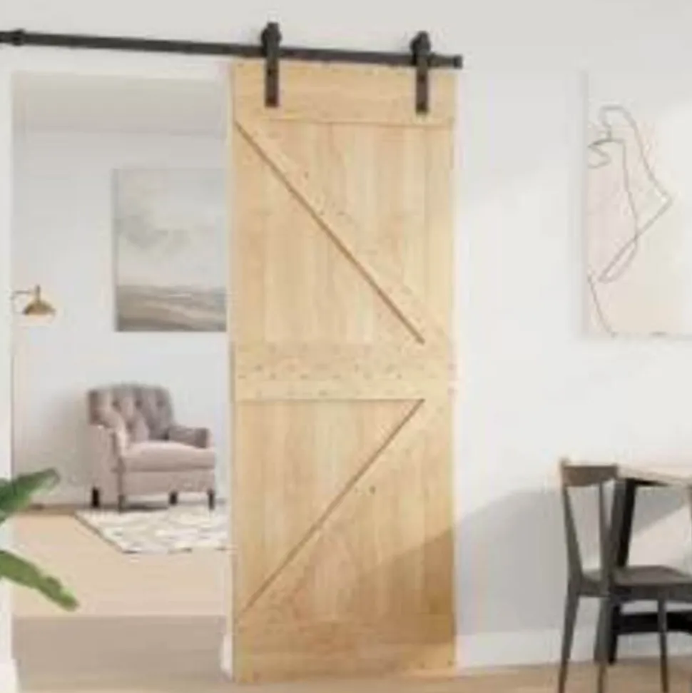 vidaXL Deur NARVIK Naturel 80 x 210 cm Massief Grenenhout