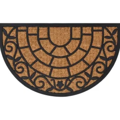 vidaXL Deurmat halfrond 45x75 cm rubber en kokosvezel