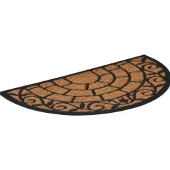 vidaXL Deurmat halfrond 45x75 cm rubber en kokosvezel