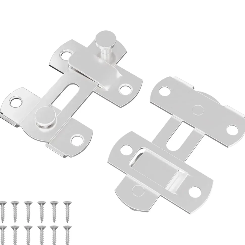 vidaXL Deurslot 2 pcs Zilver 70 x 8 mm Staal
