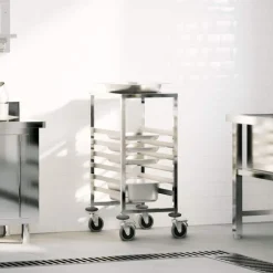 vidaXL Dienbladenwagen met 6 GN-bakken 39x55x87 cm roestvrij staal
