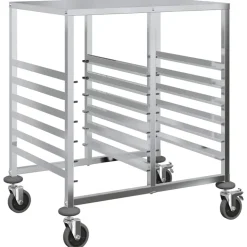 vidaXL Dienbladenwagen met 12 GN-bakken 75x55x87 cm roestvrij staal