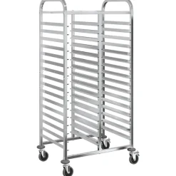 vidaXL Dienbladenwagen met 32 GN-bakken 75x55x162,5 cm roestvrij staal