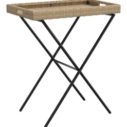 vidaXL Dienbladtafel inklapbaar 65x40x75 cm poly rattan beige