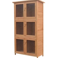 vidaXL Dierenhok 6 kamers hout