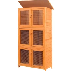 vidaXL Dierenhok 6 kamers hout