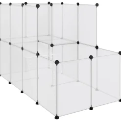 vidaXL Dierenhok klein 142x74x93 cm polypropeen en staal transparant