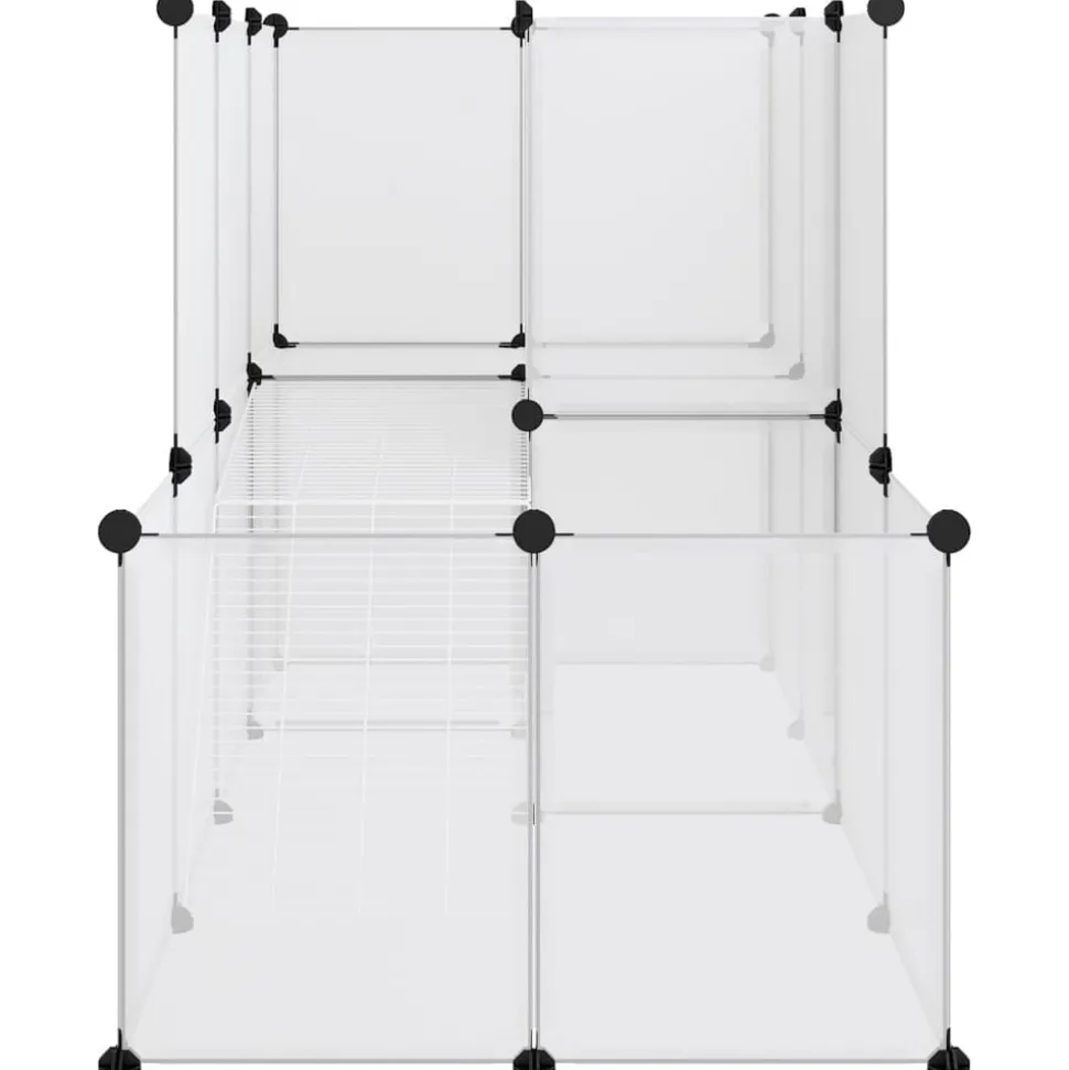 vidaXL Dierenhok klein 142x74x93 cm polypropeen en staal transparant