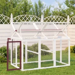 vidaXL Dierenren 141x94x104 cm massief grenenhout mokkakleurig